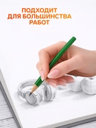 Мини-карандаш чернографитный Calligrata, HB, деревянный, зелёный корпус - Фото 3