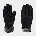 Перчатки мужские, безразмерные, с утеплителем, цвет чёрный - фото 319770217