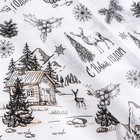 Бумага упаковочная тишью, новогодняя упаковка «Олени в лесу»,50×66 см - Фото 2