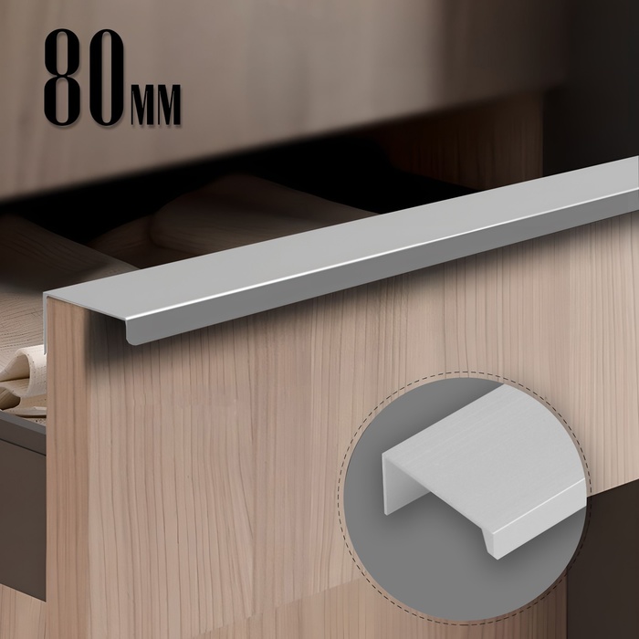 Ручка CAPPIO RT001CP, L=80 мм, м/о 64 мм, цвет матовый хром - Фото 1