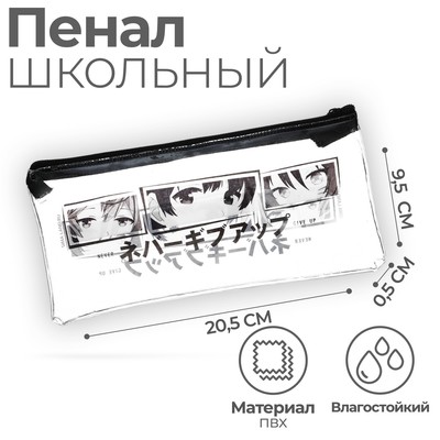 Пенал школьный, плоский, ПВХ, 9.5×20.5 см «Аниме»