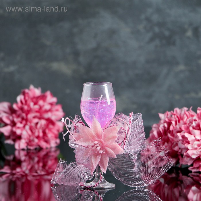Свеча гелевая "Нежный цветок", цвет розовый - Фото 1