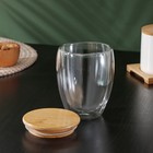 Стакан с двойными стенками BellaTenero «Эко», 330 мл, бамбуковая крышка, стекло, прозрачный - Фото 4