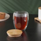 Стакан с двойными стенками BellaTenero «Эко», 330 мл, бамбуковая крышка, стекло, прозрачный - Фото 5