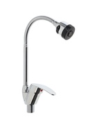 Смеситель для кухни ZEIN Z3043, гибкий излив, картридж 40 мм, без подводки, хром - Фото 6