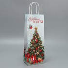 Пакет под бутылку «Подарочки», 13 x 36 x 10 см - Фото 3