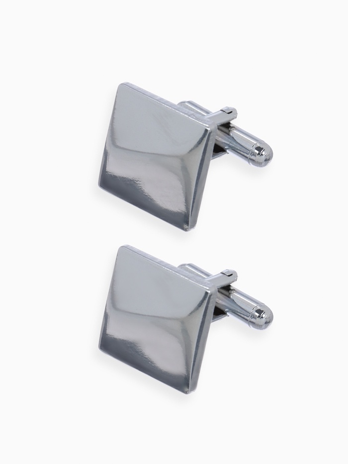 Запонки стальные «Квадраты» рельефные, цвет серебро - Фото 1
