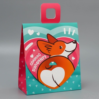 Пакет подарочный с формовым клапаном, упаковка, «Желаю счастья», 23×27×11.5 см