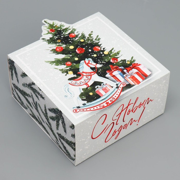 Коробка складная «С новым годом», 15 х 15 х 8 см, Новый год