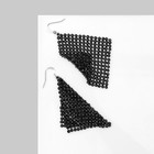 Серьги «Диско» кольчуга объемная, цвет чёрный, 8 см - фото 7294114