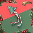 Игрушка для собак мягкая, пищащая "Ёлка" с канатом, 32 см - Фото 1