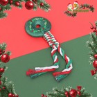 Игрушка для собак мягкая, пищащая «Новогодний пончик» с канатом, 32 см - Фото 1