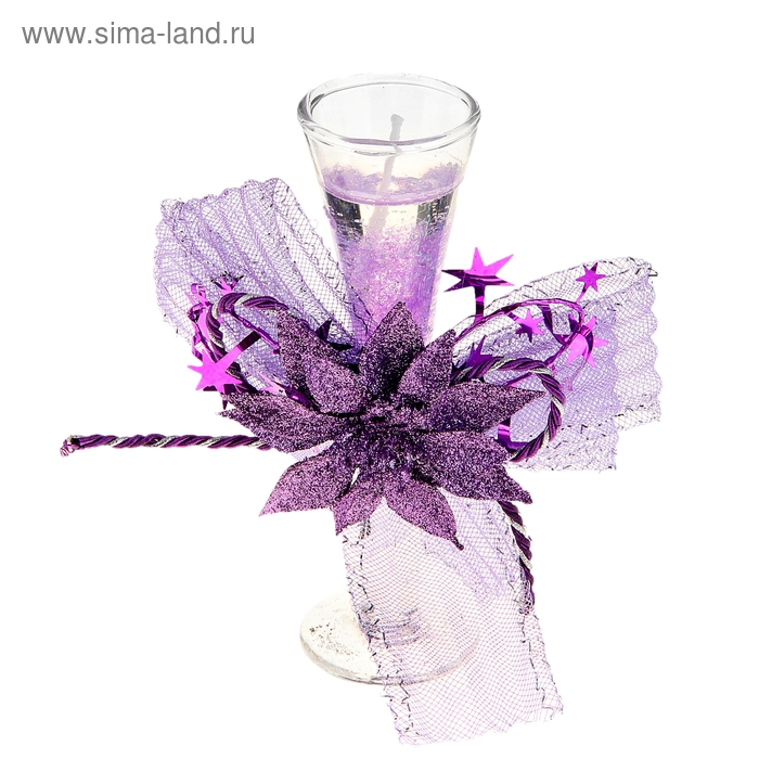 Свеча гелевая "Нежный цветок", цвет фиолетовый - Фото 1