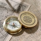 Компас «Капитан», 6×6×1.8 см, латунь - Фото 1