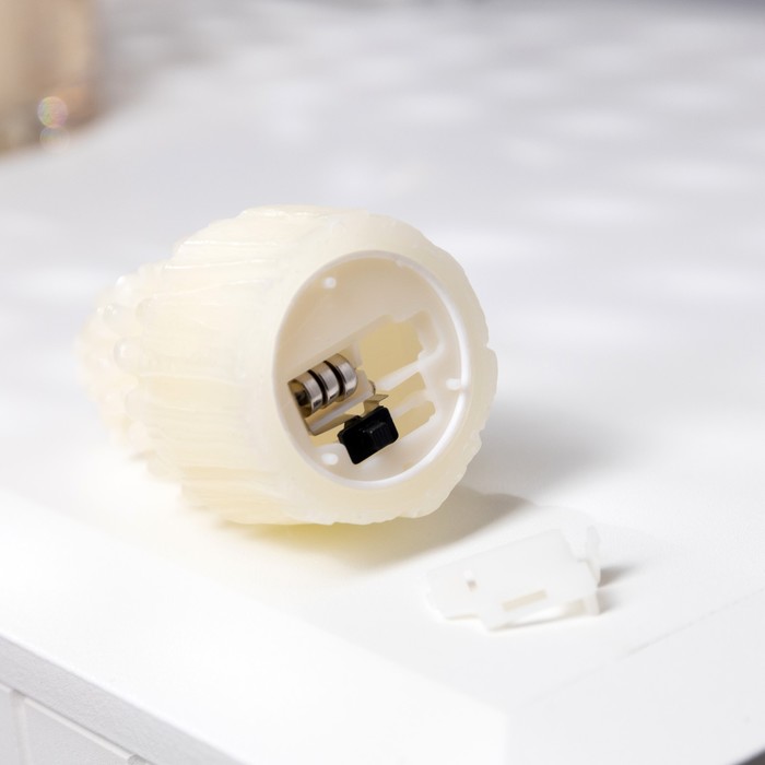 Светодиодная фигура «Свеча ёлка» 4.5 × 10 × 4.5 см, пластик, батарейки AG13х3, свечение тёплое белое - фото 1907799067