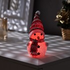 Ёлочная игрушка «Красный снеговичок» 8 см, батарейки, свечение мульти (RGB) - фото 9883842