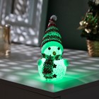 Ёлочная игрушка «Красный снеговичок» 8 см, батарейки, свечение мульти (RGB) - фото 9883843
