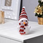 Ёлочная игрушка «Красный снеговичок» 8 см, батарейки, свечение мульти (RGB) - фото 9883844