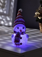 Ёлочная игрушка «Красный снеговичок», 8 см, 1 LED, от батареек AG13×3, свечение мульти (RGB) - Фото 4