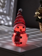 Ёлочная игрушка «Красный снеговичок», 8 см, 1 LED, от батареек AG13×3, свечение мульти (RGB) - Фото 5