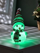Ёлочная игрушка «Красный снеговичок», 8 см, 1 LED, от батареек AG13×3, свечение мульти (RGB) - Фото 6