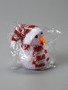 Ёлочная игрушка «Красный снеговичок», 8 см, 1 LED, от батареек AG13×3, свечение мульти (RGB) - Фото 10