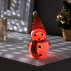 Ёлочная игрушка «Золотистый снеговичок» 8 см, батарейки, свечение мульти (RGB) - Фото 2