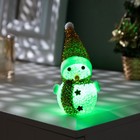 Ёлочная игрушка «Золотистый снеговичок» 8 см, батарейки, свечение мульти (RGB) - Фото 3