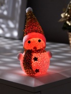 Ёлочная игрушка «Золотистый снеговичок», 8 см, 1 LED, от батареек AG13×3, свечение мульти (RGB) - Фото 5