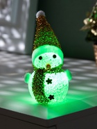 Ёлочная игрушка «Золотистый снеговичок», 8 см, 1 LED, от батареек AG13×3, свечение мульти (RGB) - Фото 6