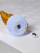 Ёлочная игрушка «Золотистый снеговичок», 8 см, 1 LED, от батареек AG13×3, свечение мульти (RGB) - Фото 8