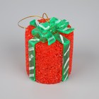 Светодиодная фигура «Подарок красный» 7.5 см, пластик, батарейки AG13х3, свечение мульти (RGB) - Фото 3