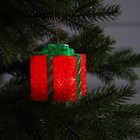 Светодиодная фигура «Подарок красный» 8 см, пластик, батарейки AG13х3, свечение мульти (RGB) - фото 3134261