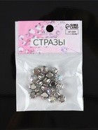 Стразы пришивные «Шатон», круглые, в цапах, с голографией, d=8 мм, 20 шт. (комплект 3 шт) - фото 38958676