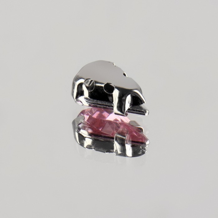 Стразы пришивные «Капля», в оправе, 6 × 10 мм, 50 шт, цвет розовый