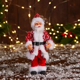 Дед Мороз "В костюме с орнаментом" 20 см, красный