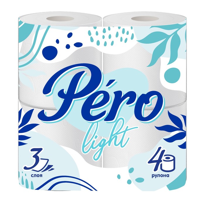 Туалетная бумага Pero, 3 слоя, 4 рулона - Фото 1