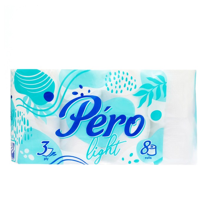 Туалетная бумага Pero, 3 слоя, 8 рулонов - Фото 1