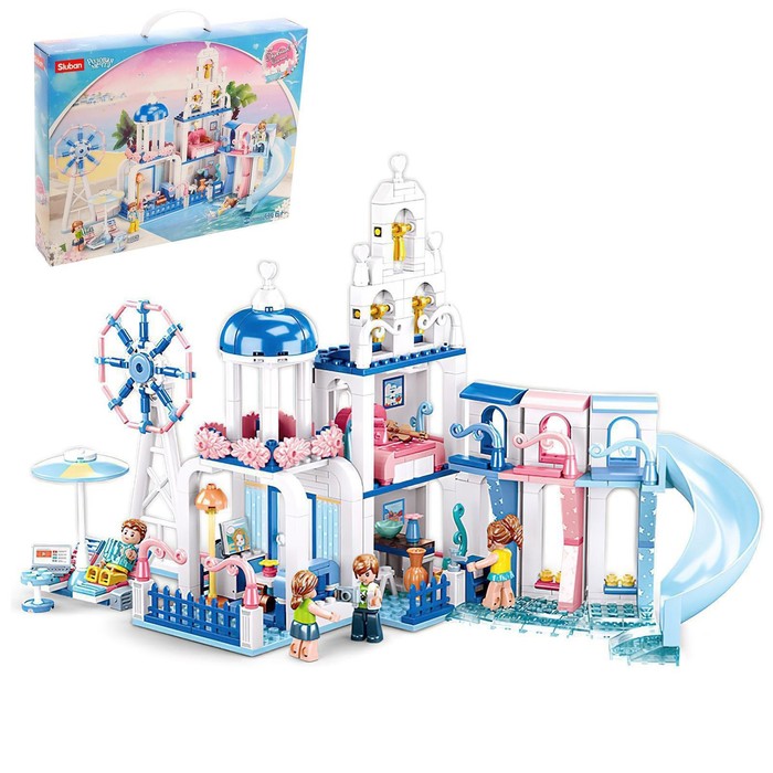 УЦЕНКА Конструктор Розовая Мечта Sluban «Дом с бассейном», 446 деталей - Фото 1