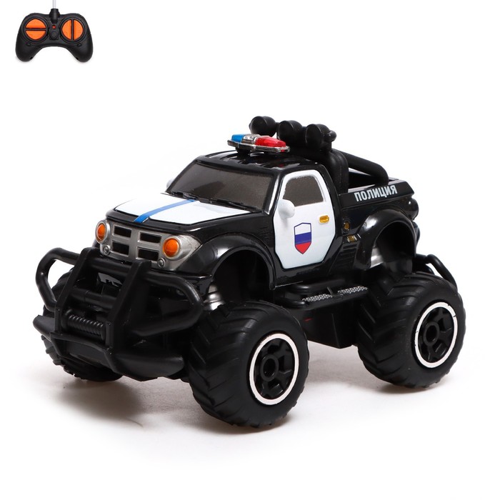 Джип радиоуправляемый «Полиция», работает от батареек, цвета МИКС, уценка - Фото 1