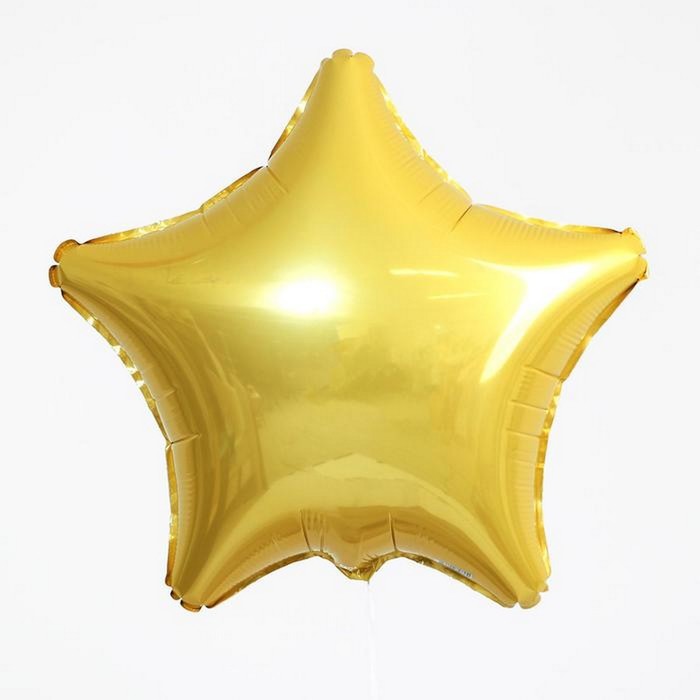 Шар фольгированный 19" «Светлое золото», звезда - фото 1907799197