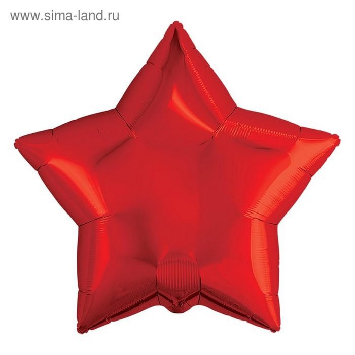 Шар фольгированный 19" «Красный», звезда - фото 1907799201