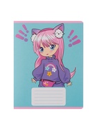 Комплект тетрадей из 10 штук, 12 листов в частую косую линию Calligrata "Аниме", обложка мелованный картон, ВД-лак, блок офсет, 5 видов по 2 штуки - фото 24651247