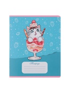 Комплект тетрадей из 10 штук, 18 листов в линию Calligrata "Котятки", обложка мелованная бумага, ВД-лак, блок №2, белизна 75% (серые листы), 5 видов по 2 штуки - фото 24663870