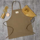 Фартук кухонный Этель ECO, 60×70 см, 70% хлопок, 30% лён, 190 г/м², оливковый - Фото 3