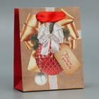 Пакет крафтовый вертикальный «Новогодний подарок», S 12 × 15 × 5.5 см - фото 301656666