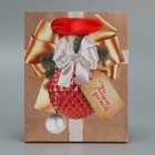 Пакет крафтовый вертикальный «Новогодний подарок», S 12 × 15 × 5.5 см - фото 9288351