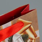 Пакет крафтовый вертикальный «Новогодний подарок», S 12 × 15 × 5.5 см - фото 9288353