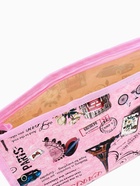 Косметичка на молнии, треугольная, средняя, с рисунком, розовая - Фото 3