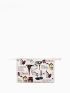 Косметичка на молнии, треугольная, средняя, с рисунком, бежевая - Фото 3